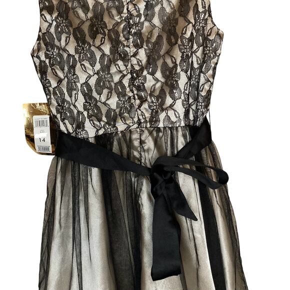 ABS Kids by Allen Schwartz Little Girls Black Tulle Formal Sequin Dress Size 14 - Picture 11 of 16